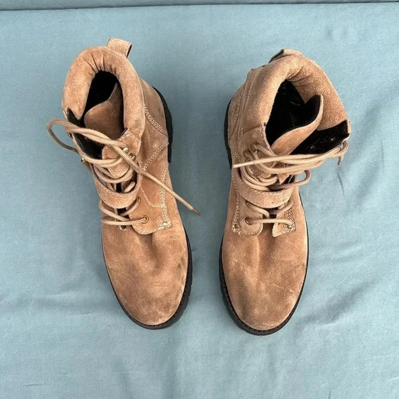 NWOT All Saints Paulina Suede Buckle Boots Desert Sand Sz US 8 /EU 38 MSRP $389 - Picture 12 of 12